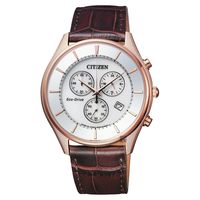 CITIZEN 星辰 光動能新世代計時腕錶-玫瑰金框x咖啡/40mm AT2362-02A