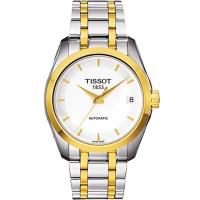 TISSOT 天梭 Couturier Lady 優雅時尚機械腕錶(銀x金/32mm) T0352072201100