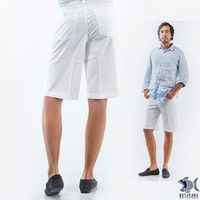 【NST Jeans】390(9393) 白色時尚俐落型男休閒短褲(中腰)-行動