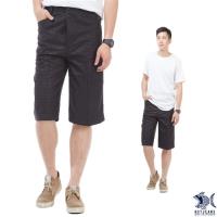 【NST Jeans】002(9410) 鋼鐵男子 質感光澤黑印花 七分休閒褲(中高腰 鬆緊帶 寬版)-行動