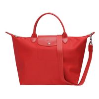 LONGCHAMP Le Pliage Neo系列尼龍短把側背/手提水餃包(中-牡丹粉)