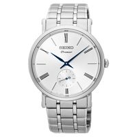 SEIKO 精工 Premier 羅馬時尚小秒針腕錶-銀/38mm 6G28-00X0S(SRK033J1)