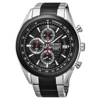 SEIKO 精工 競速巔峰計時腕錶-黑x雙色錶帶/45mm 8T67-00A0R(SSB201P2)