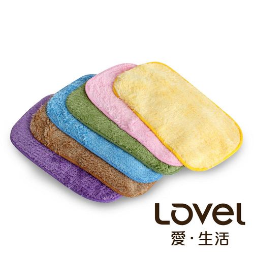 Lovel 超強吸水輕柔微絲多層次開纖紗手帕/小方巾-6入組