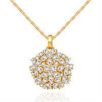 【米蘭精品】純銀項鍊鍍白金鑲鑽吊墜時尚流行閃耀奢華2色73ct57