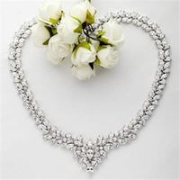 【米蘭精品】純銀項鍊鍍白金鑲鑽吊墜亮麗精緻奢華品味73ct64