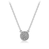 【米蘭精品】純銀項鍊鍍白金鑲鑽吊墜精美自信時尚流行73ct112