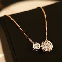 【米蘭精品】玫瑰金純銀項鍊鑲鑽吊墜時尚韓系精美流行73bw12