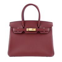 HERMES 愛馬仕BIRKIN EP防刮牛皮柏金包((30CM/棗紅55/金釦)