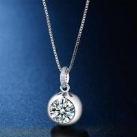【米蘭精品】925純銀項鍊鑲鑽吊墜可愛迷人時尚百搭73hj3