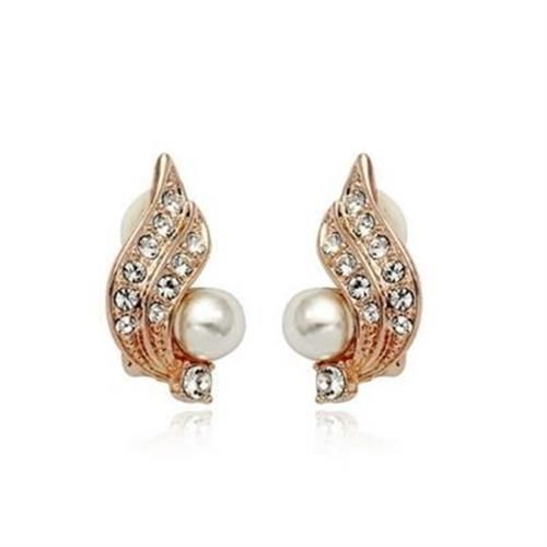 【米蘭精品】925純銀耳環珍珠耳飾歐美時尚精美有型2色73gt9