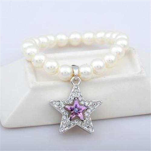 【米蘭精品】925純銀手鍊珍珠手環韓版星星古典風格4色73ak202
