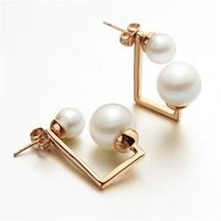 【米蘭精品】玫瑰金耳環珍珠純銀耳飾時尚優美精緻高貴2色73gs162
