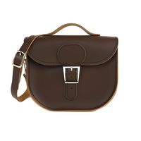 【Brit-Stitch】英國手工製作 牛皮牛奶包 手提包 肩背 側背包 (可可棕)
