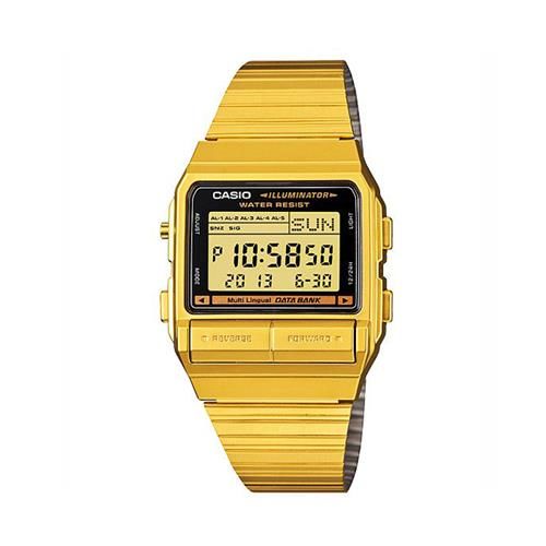 【CASIO】 DATABANK 電話記錄經典商務數位錶-金色版 (DB-380G-1)