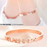 【米蘭精品】玫瑰金純銀手環鑲鑽手鍊sunshine時尚流行精選71ap46