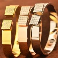 【米蘭精品】玫瑰金純銀手環鑲鑽手鍊歐美時尚精選3色71ap59