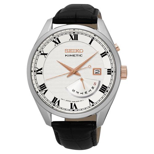 SEIKO Kinetic 日曆人動電能腕錶-銀/42mm 5M84-0AE0S(SRN073P1)