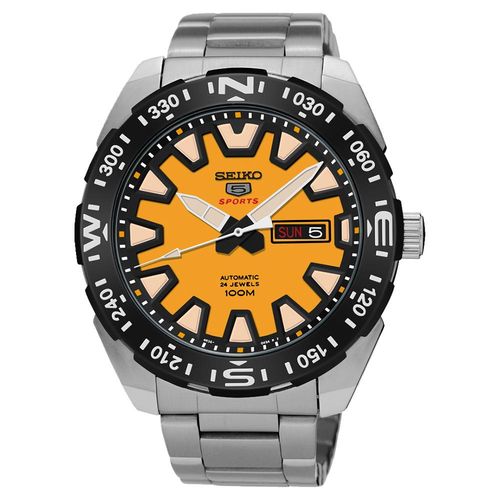 SEIKO 精工5號盾牌賽車機械錶-黃/45mm 4R36-04V0Y(SRP745J1)