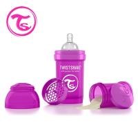 任-【Twistshake】時尚彩虹奶瓶-魔幻紫180 ml / 奶嘴口徑0.3mm