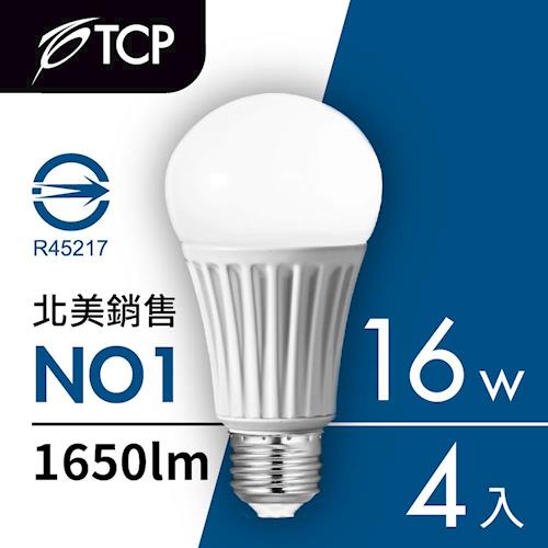 【美國TCP】16瓦LED節能省電燈泡-4入