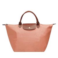 LONGCHAMP 經典 Le Pliage系列摺疊短把尼龍水餃包(中-玫瑰色)