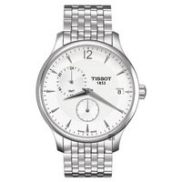 TISSOT Tradition GMT 二地時區經典腕錶-銀/42mm T0636391103700