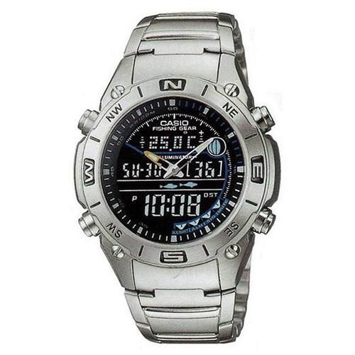 【CASIO】專業級狩獵捕魚雙顯時尚錶-黑 (AMW-703D-1A)