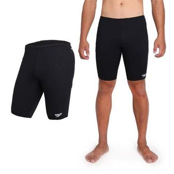 【SPEEDO】ENDURANCE 男運動及膝泳褲-游泳 四角泳褲 平口泳褲 黑