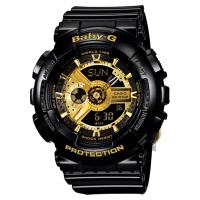 CASIO 卡西歐 Baby-G 黑金率性雙顯錶 BA-110-1ADR