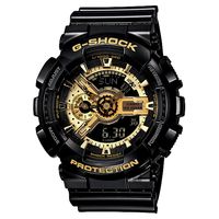 CASIO 卡西歐 G-SHOCK 黑金重機雙顯錶 GA-110GB-1ADR