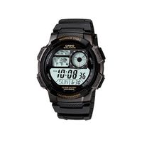 【CASIO】 世界之城電子數位膠帶錶-黑框 (AE-1000W-1A)