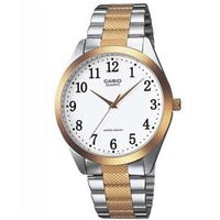 【CASIO】 富豪金銀時尚指針紳士腕錶-數字白面x金邊 (MTP-1274SG-7B)