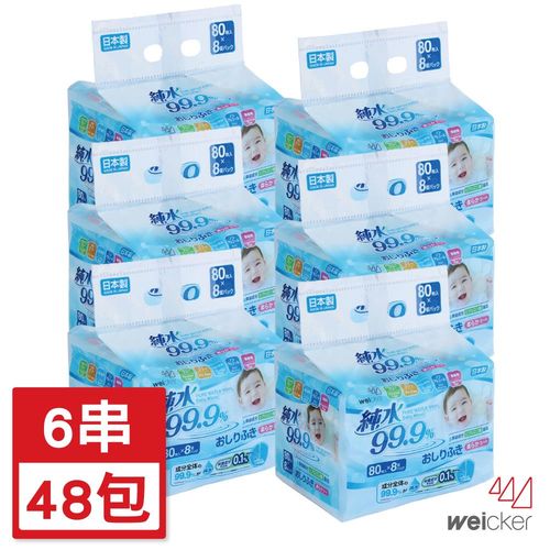 【Weicker】純水99.9%日本製濕紙巾-80抽48包