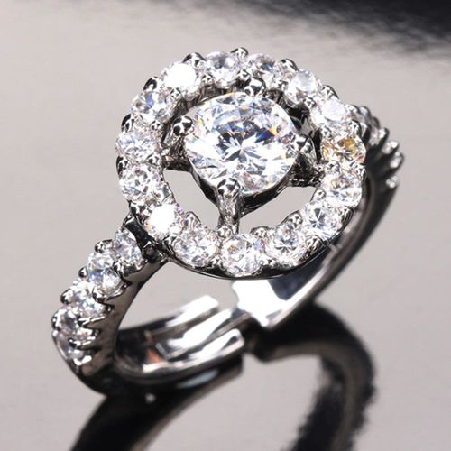 【寶石方塊】愛的環抱晶鑽戒指-昇麗婷之星-八心八箭鋯石