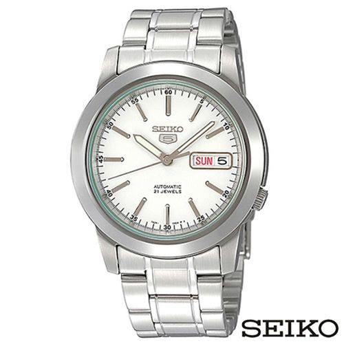 SEIKO精工 精工5日本製造夜光針自動上弦不鏽鋼男士手錶 SNKE49J1