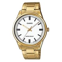 【CASIO】 經典復古金時尚簡約指針腕錶-羅馬白面 (MTP-V005G-7A)