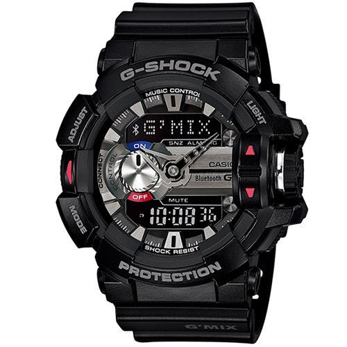 【CASIO】G-SHOCK MIX玩酷生活音樂控制藍芽錶-黑 (GBA-400-1)