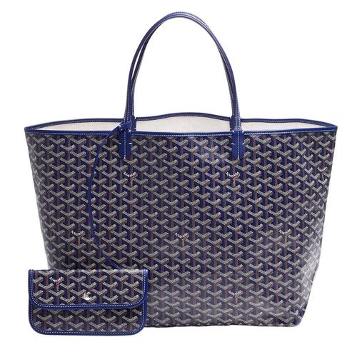 GOYARD St. Louis GM 防水帆布LOGO購物包(大-海軍藍)