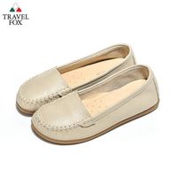 Travel Fox(女) - 京都味 超軟牛皮淺口直套旅狐休閒鞋 - 過雲米
