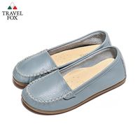 Travel Fox(女) - 京都味 超軟牛皮淺口直套旅狐休閒鞋 - 淺天藍