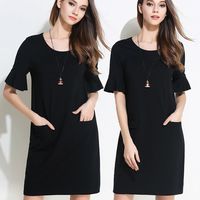 【麗質達人中大碼】PM2671喇叭袖時尚洋裝(M-5XL)