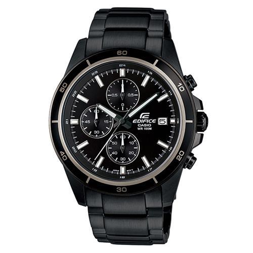 【CASIO】EDIFICE 精準時刻賽車計時黑離子IP腕錶-黑X白圈 (EFR-526BK-1A1)