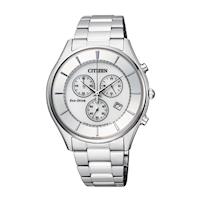 CITIZEN星辰 光動能紳士品味計時男錶-銀/40mm(AT2360-59A)