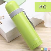 PUSH 不銹鋼雙層無尾真空保溫水壺保溫瓶保溫杯綠色500ml