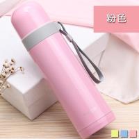 PUSH 不銹鋼雙層無尾真空保溫瓶保溫杯粉色500ml