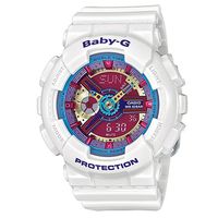【CASIO】BABY-G 多層次立體感繽紛色彩休閒運動錶-白色 (BA-112-7A)