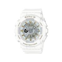 【CASIO】BABY-G 金時尚搖滾隨性風格概念休閒錶-金時刻X白 (BA-110GA-7A1)