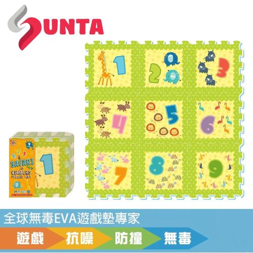 【SUNTA拼接樂扣墊】數字天地-繽紛綠(EVA樂扣遊戲墊-32*32*1cm 9片裝)