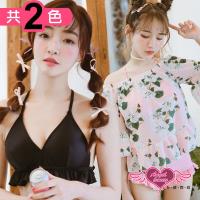 天使霓裳 泳衣 清秀花卉 三件式比基尼泳裝(共兩色M~XL) SD16009